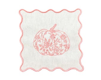 Tovaglioli da cocktail in lino con zucca cineserie