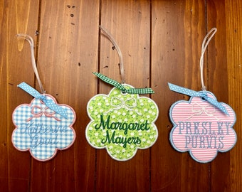 Etichetta per bagaglio ricamata personalizzata