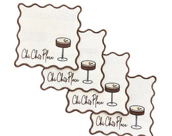 Espresso Martini Linen Cocktail Napkins