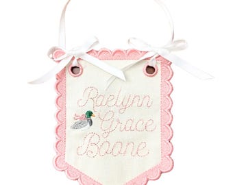 Banner in lino smerlato personalizzato