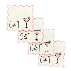 Scalloped Cosmo Cocktail Napkins