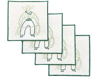 Cowboy Linen Cocktail Napkins