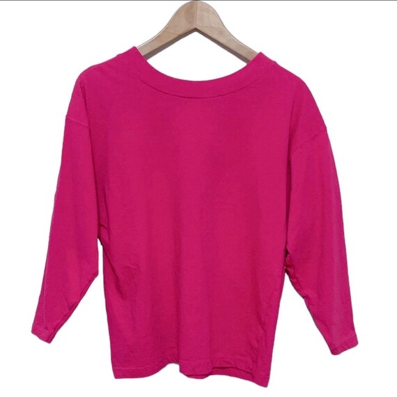 Vintage 80’s Raspberry Top With Shoulder Pads Ret… - image 1