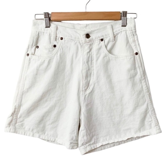 Vintage 1990’s White High Waist Denim Shorts - image 1