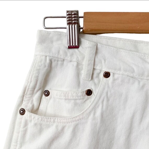 Vintage 1990’s White High Waist Denim Shorts - image 2