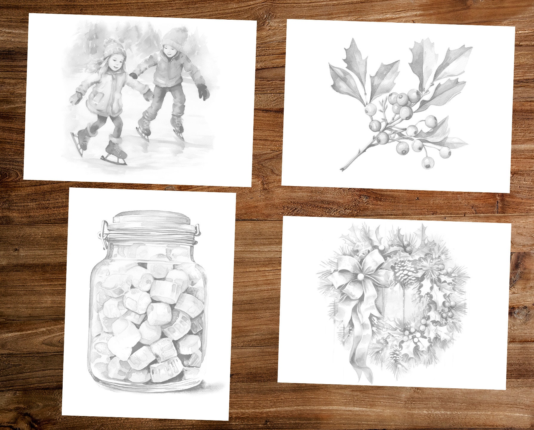 Christmas Coloring Book Adults Kids Coloring Pages Download - Etsy