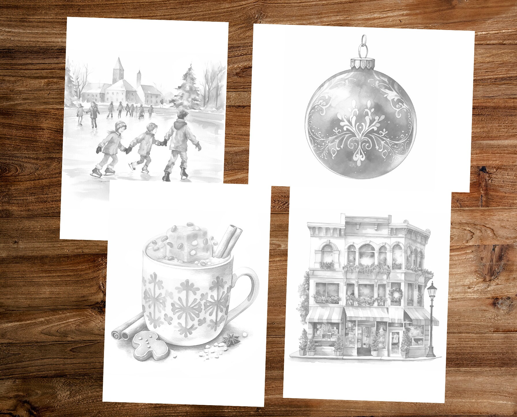 Christmas Coloring Book Adults Kids Coloring Pages Download - Etsy