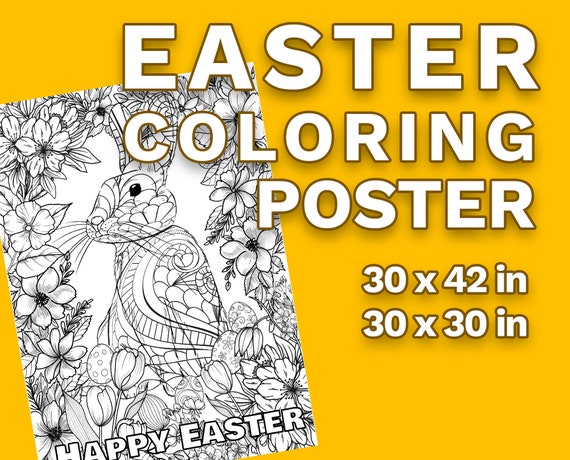 Happy Easter Giant Coloring Poster