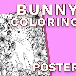 Giant Coloring Poster Adults & Kids - Fun Time for Families, Friends, Classrooms, Schools, and Groups (Bunny Coloring Poster)