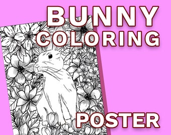 Giant Bunny Coloring Poster – Family Fun Activity