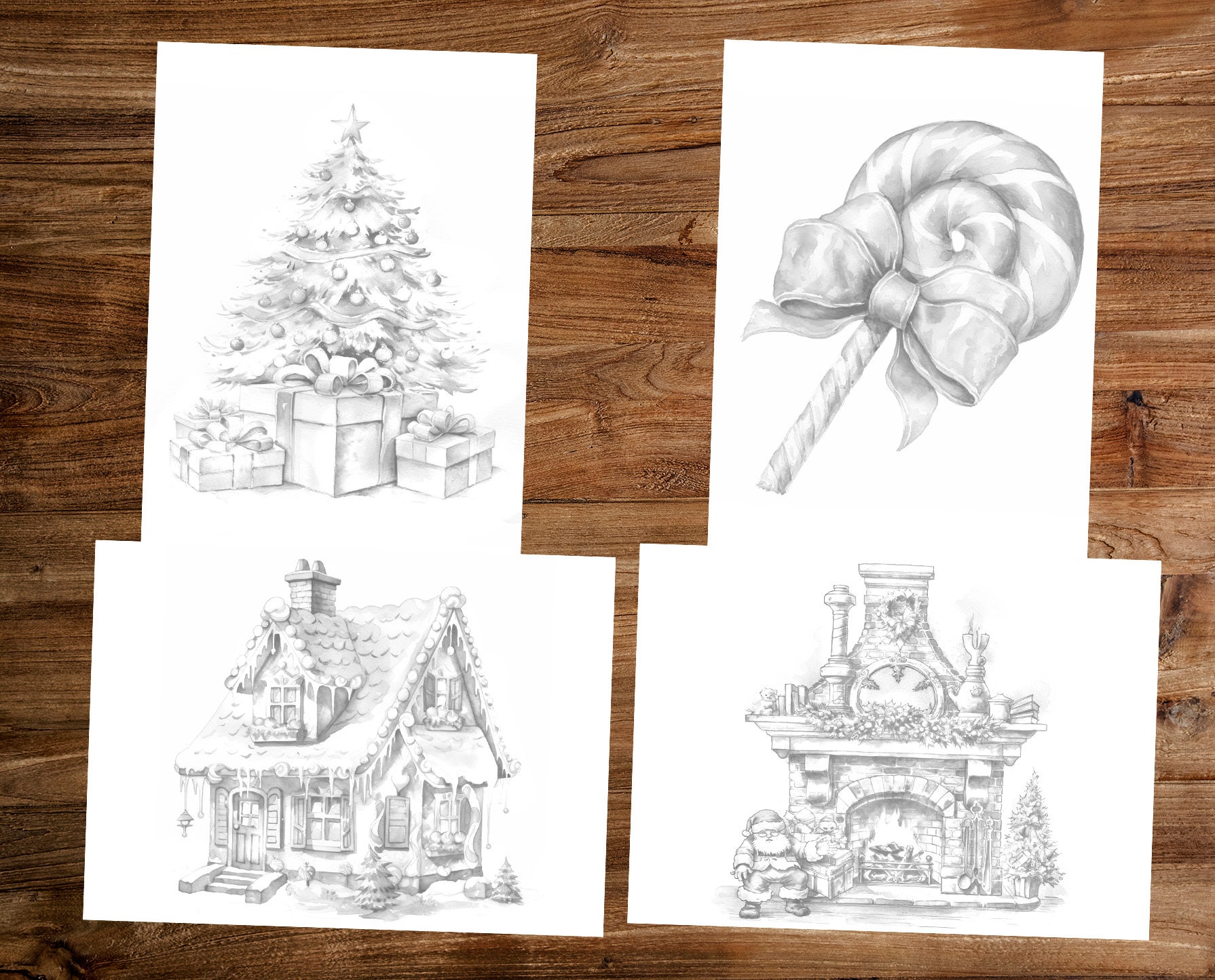 Christmas Coloring Book Adults Kids Coloring Pages Download - Etsy