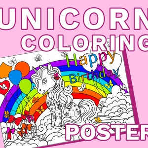 Giant Coloring Poster Adults & Kids - Fun Time for Families, Friends, Classrooms, Schools, and Groups (Unicorn Coloring Poster)