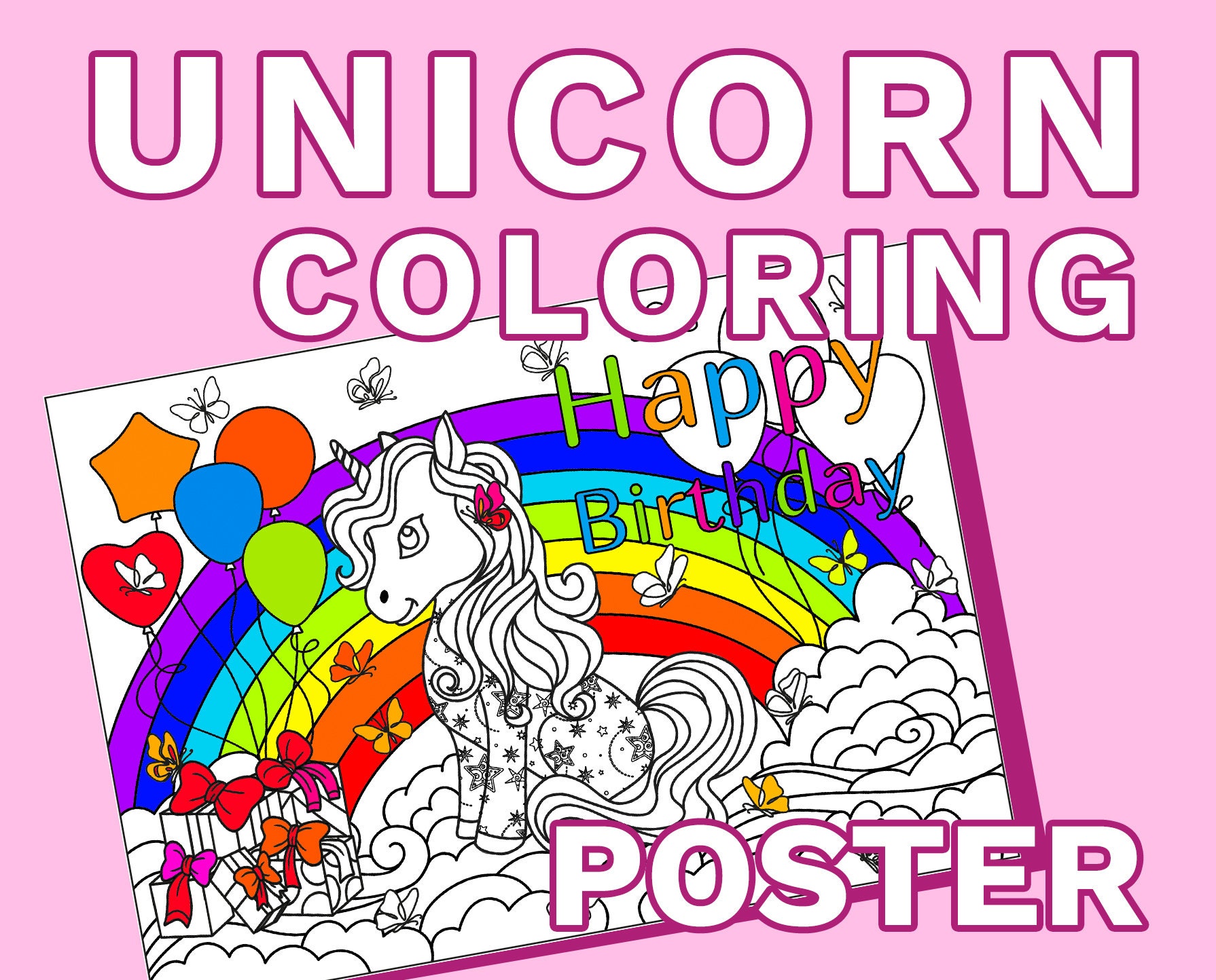 Giant Coloring Poster Unicorns with Markers - Huge Wall Coloring Poster for  Kids - Jumbo Coloring Sheets - Extra Large Coloring Posters Girls - Big