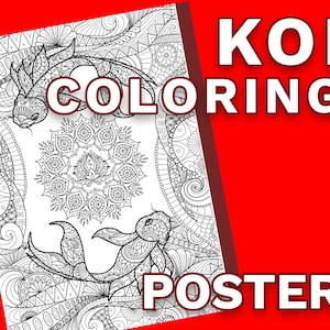 Giant Coloring Poster Adults & Kids - Fun Time for Families, Friends, Classrooms, Schools, and Groups (Koi Coloring Poster)