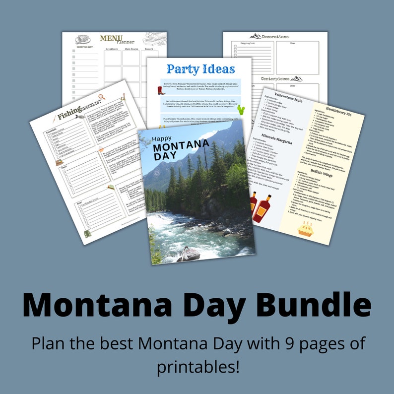 National Montana Day Printables, Celebrate Montana Day, Party Planner