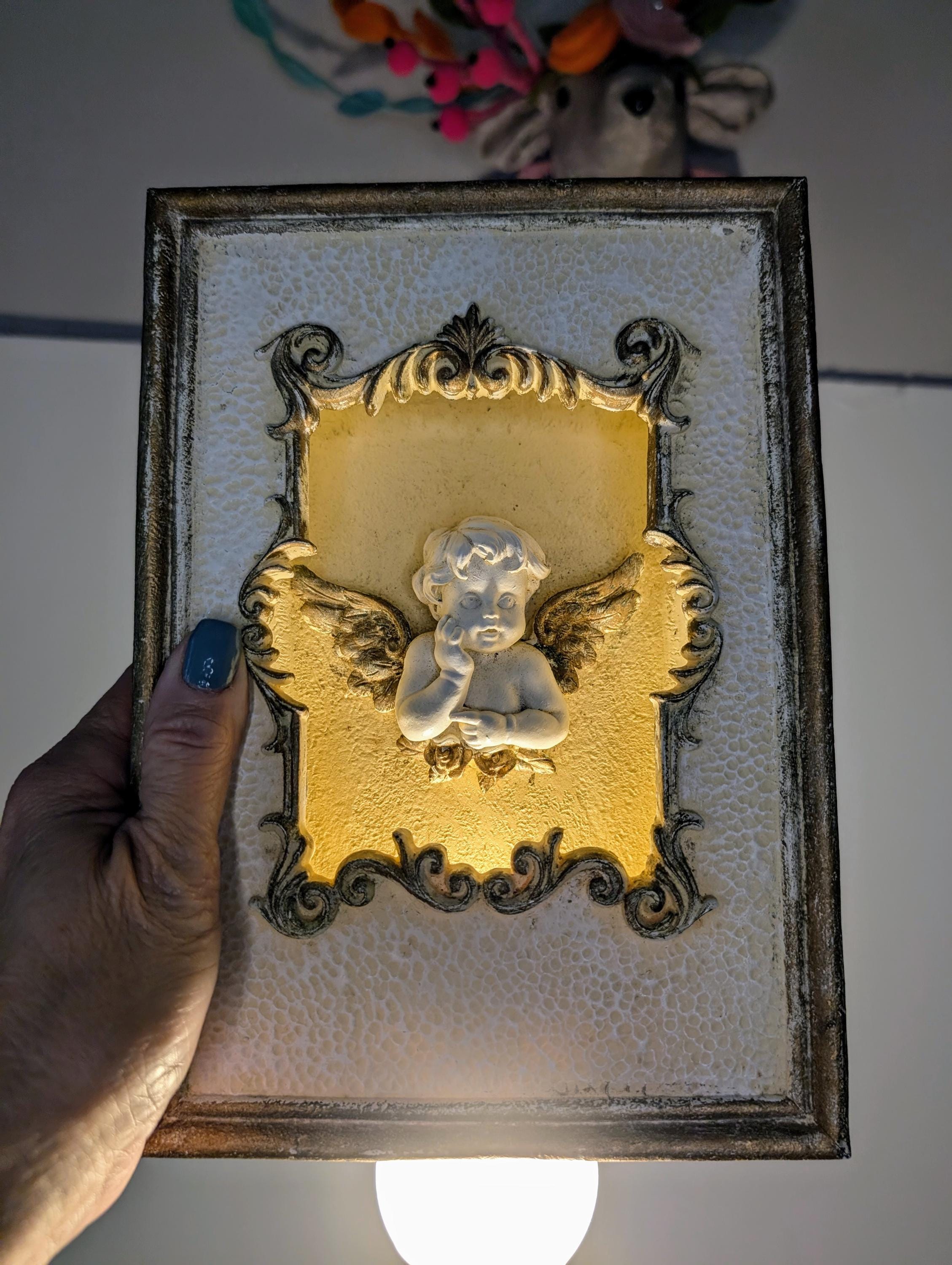 Angel Lighted Shadow Box / Vintage - Etsy