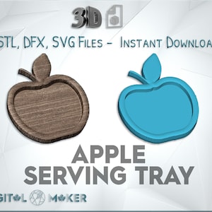 APPLE Serving Tray STL/3D File - Great for 3d printers, cnc or with digital design