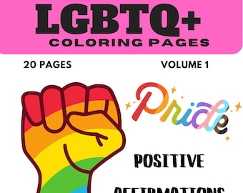 Sofortiger Download LGBTQ Positive Affirmation Malvorlagen für psychische Gesundheit und Entspannung | 20 Seiten