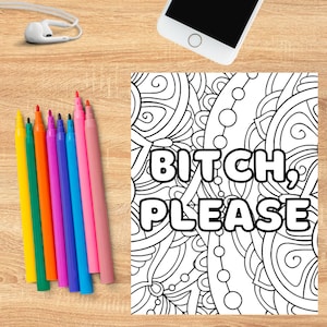 Swear Word Coloring Pages, Adult Coloring Page Printable, Adult ...