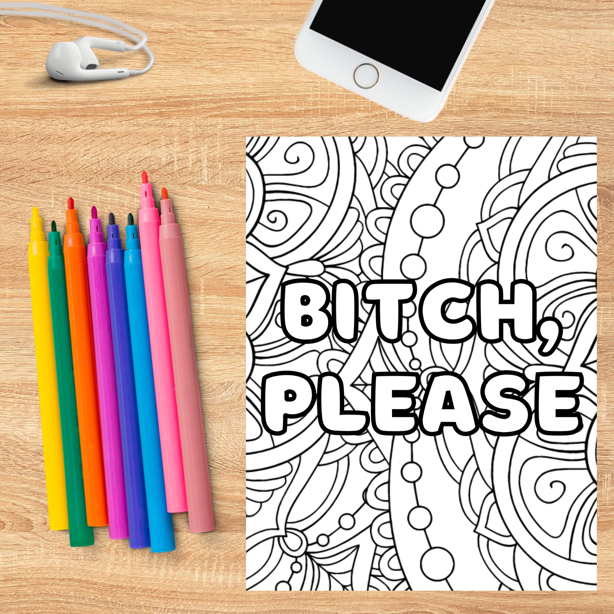 Swear Word Coloring Pages, Adult Coloring Page Printable, Adult ...