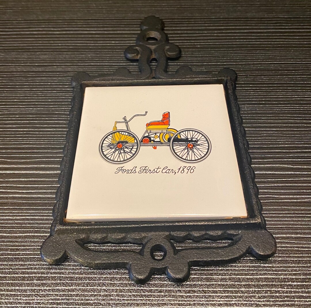 Vintage fords First Car Cast Iron Painted Ceramic Tile Trivet Etsy Vintage fords First Car Cast Iron Painted Ceramic Tile Trivet Etsy
