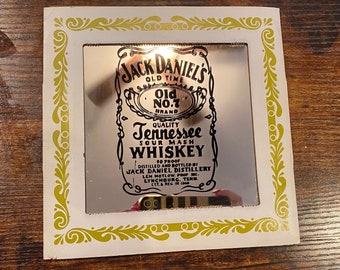 Vintage 8” Square Jack Daniel’s Whiskey Mirror