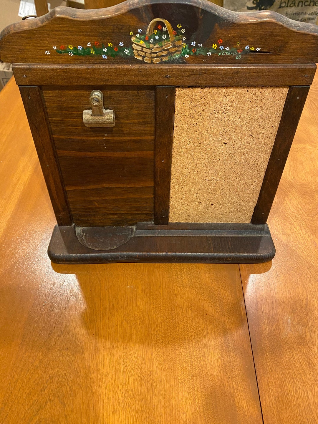 Vintage Hand Painted Wooden Hanging Memo Board Etsy