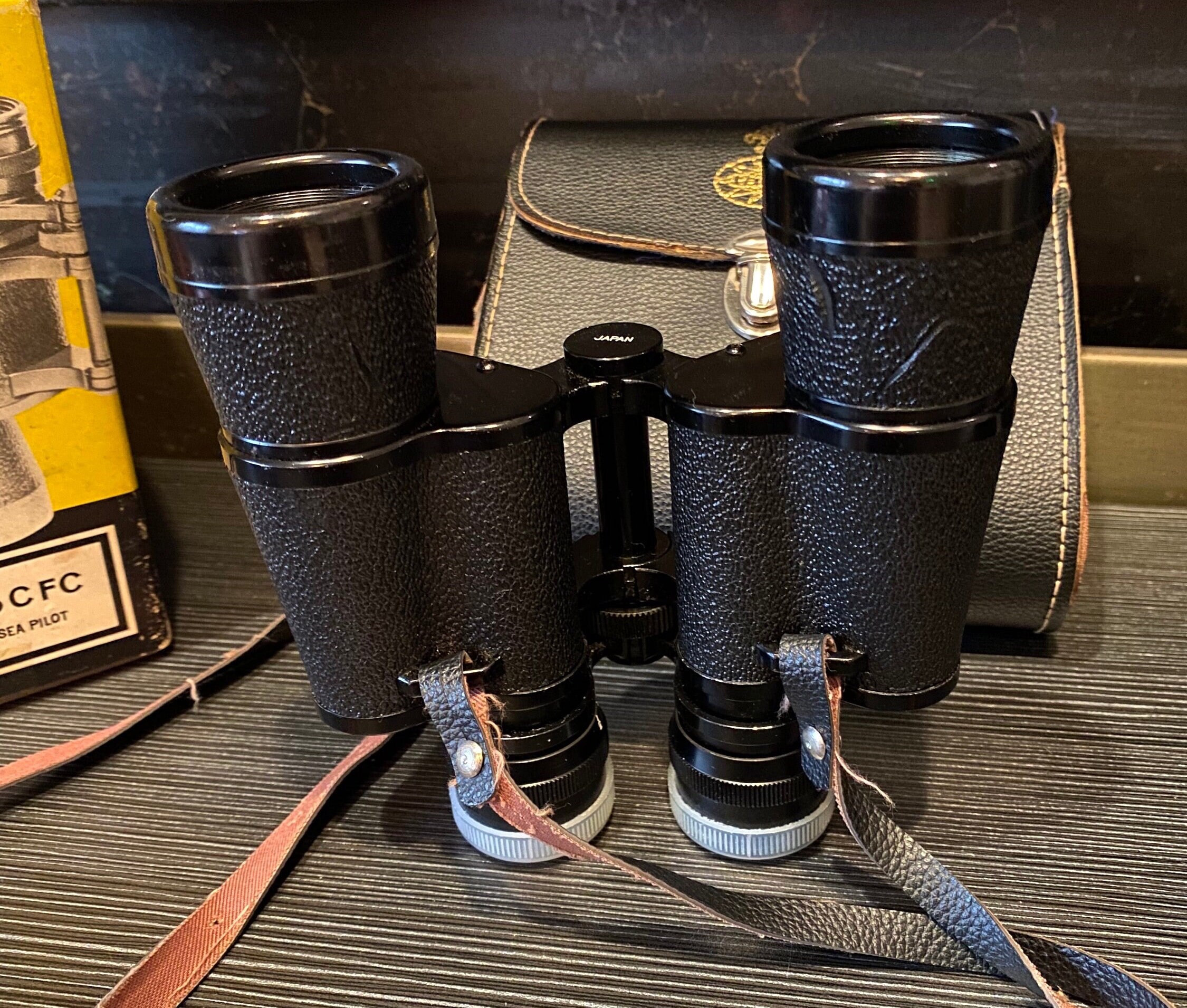 Vintage Tasco Sea Pilot 7x35 Binoculars With Leather Case in