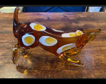Mid-Century Bernstein Murano Glas gefleckter Hund