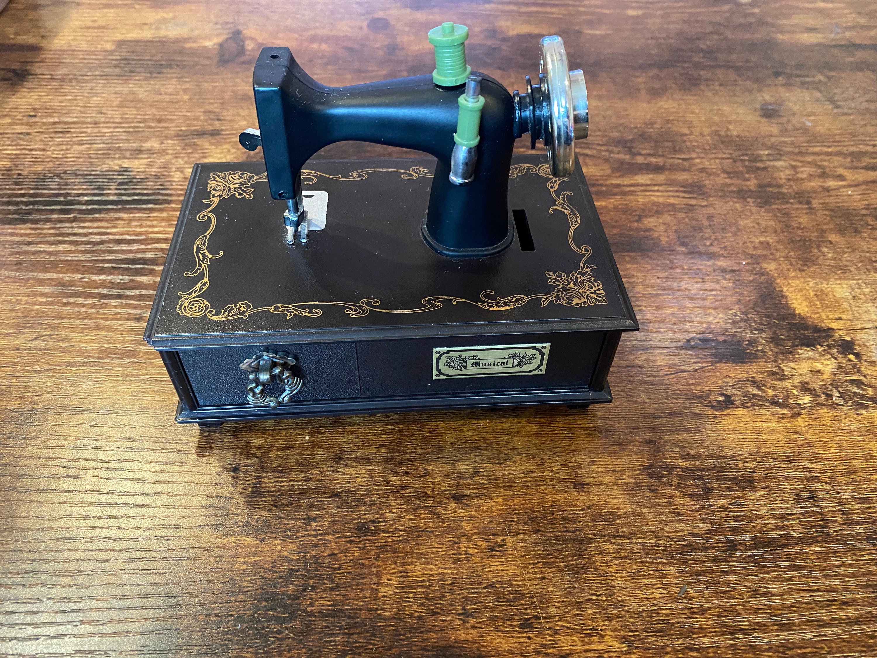 Vintage Mini Sewing Machine Mechanical Music Box - Modern Trade Winds