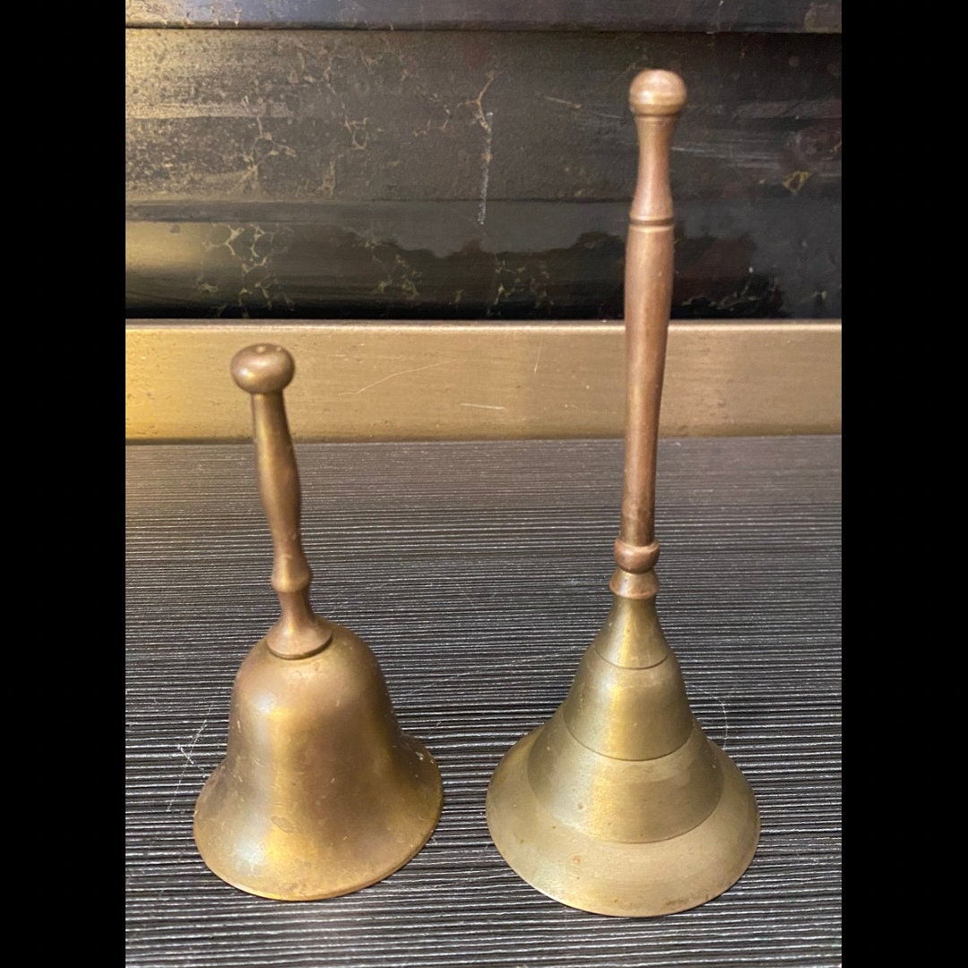 Handbell Pin 2 Antique Brass Temple Handbells - Etsy