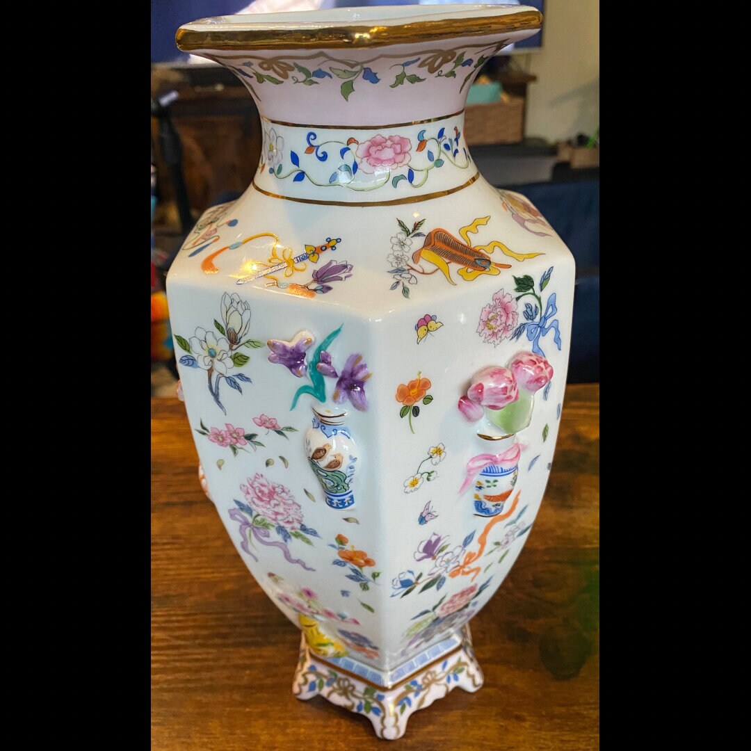 PRISTINE Porcelain Vase of One Hundred Flowers by Dawen Wang Etsy