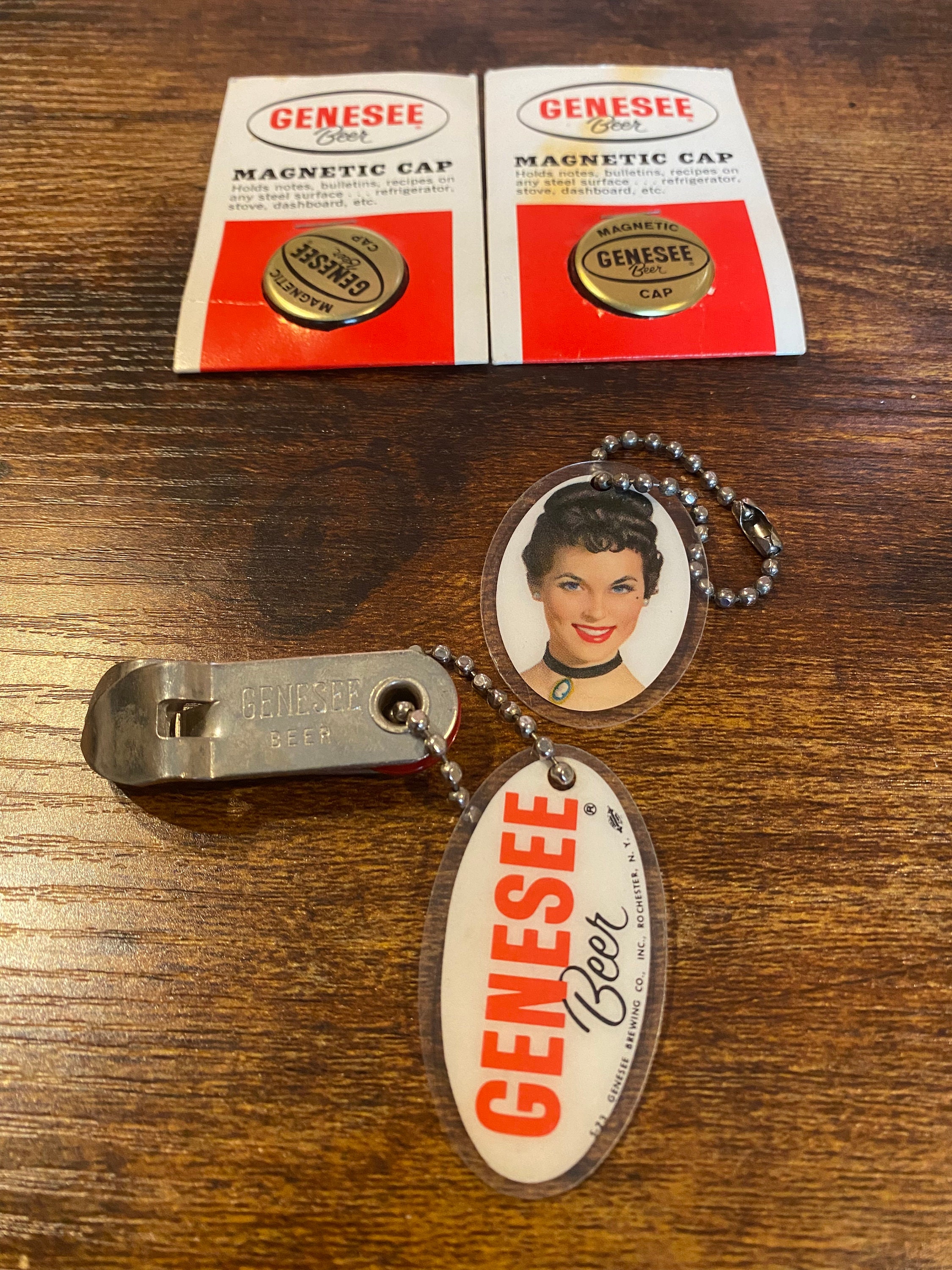 Genesee Keychain Genesee Beer Branding Bundle: Bottle Cap Magnets, Bottle Opener ...