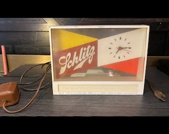 Vintage Schlitz Beer Lighted Clock With Floating Hands. F2 - Etsy