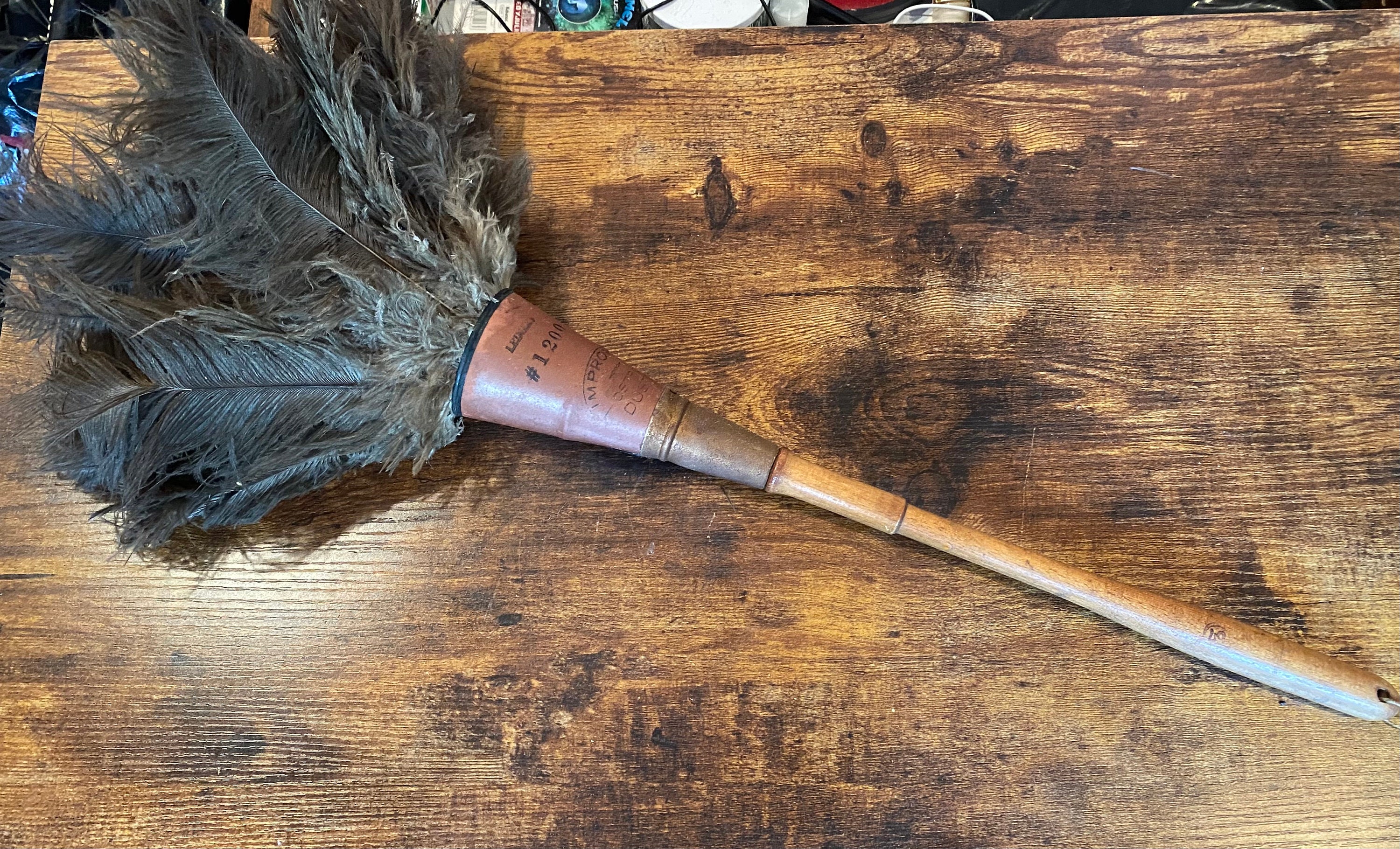 Antique Victorian Era Ostrich Feather Duster 