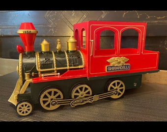 Locomotora de tren de madera de chocolate Ghirardelli vintage