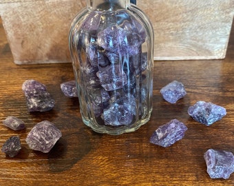 Bottle of Natural Amethyst crystals