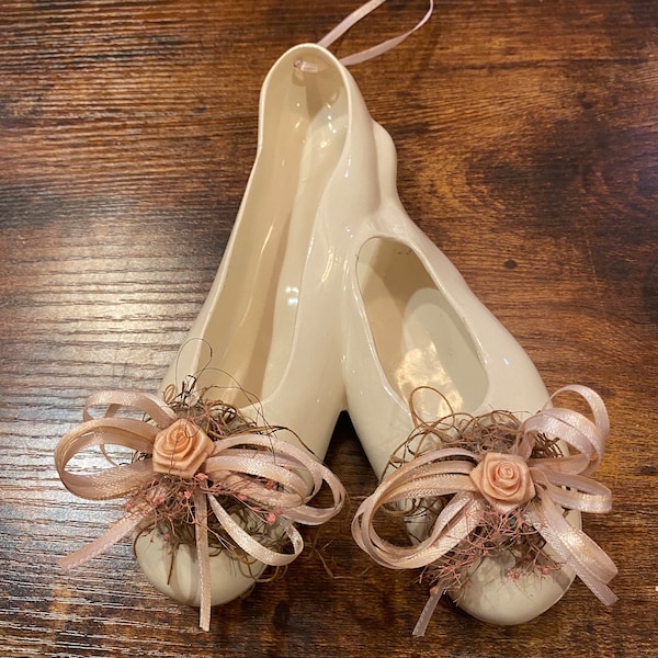 Porcelain Wall Hanging Ballet Slippers