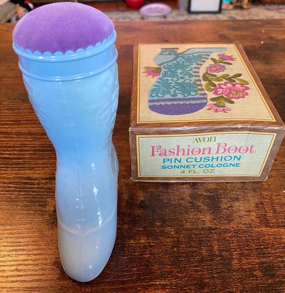 1970’s Avon Fashion Boot Pin Cushion Perfume Bott… - image 3