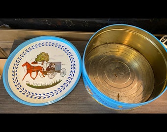 Latta vintage olandese della Pennsylvania con coperchio del vassoio da portata