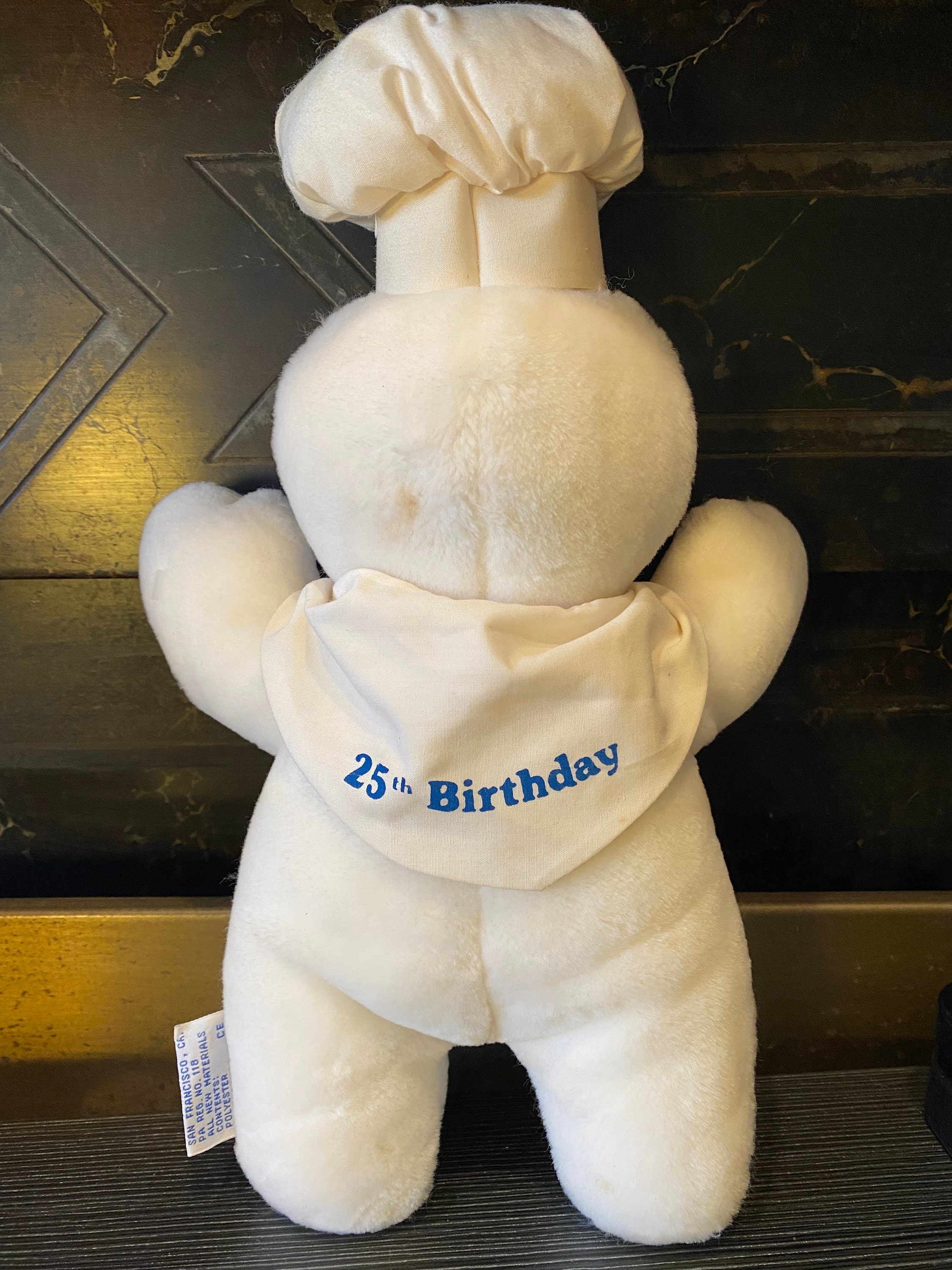 1990 Poppin' Fresh Pillsbury Dough Boy 25th Birthday Plush