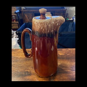 1960年代のハル陶器のブラウン釉コーヒーカラフェ