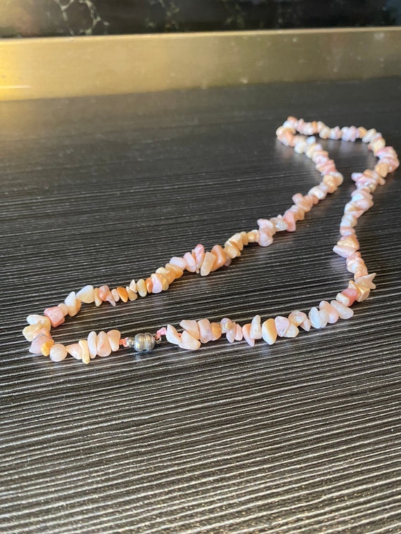 12” Natural Rose Quartz Chip Bead Necklace