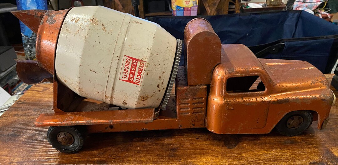 Camion Structo Bétonnière - Acier Pressé - Bronze - Années 50 - Très Bon état