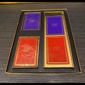 Cartes à jouer et feuilles de match NIB vintage violet et rouge Bridge