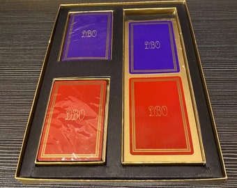 Vintage NIB Purple & Red Bridge Playing Cards and Scoresheets