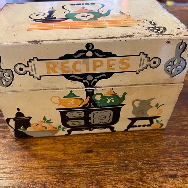 Metal Recipe Box Etsy