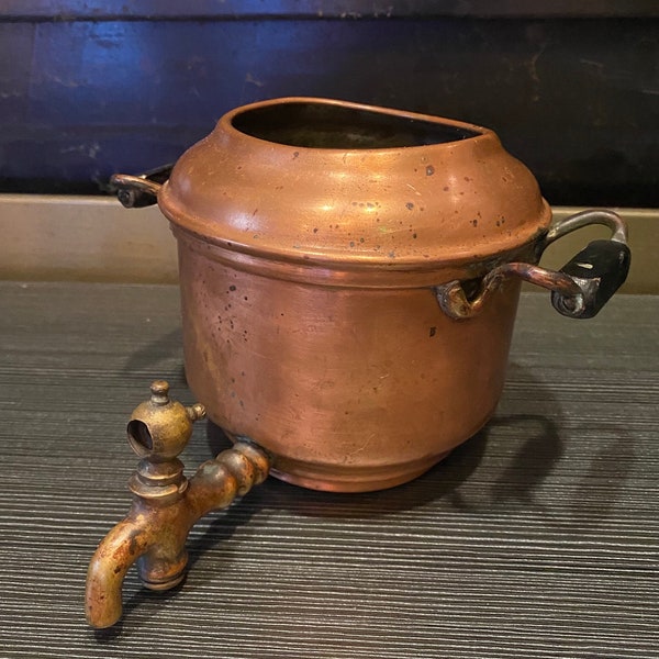 Vintage Copper & Brass Sterno Dispenser Pot