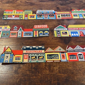 1958 Police Patrol Game Cardboard Cutout Town de Hassefeld Bros.
