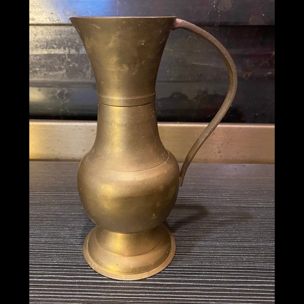 Antique Brass Pitcher Vase